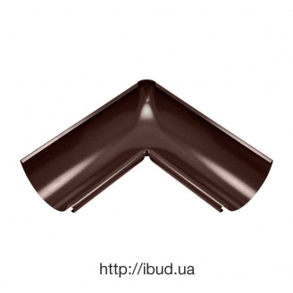 Внешний угол желоба Акведук Премиум 90 градусов 125 мм коричневый RAL 8017